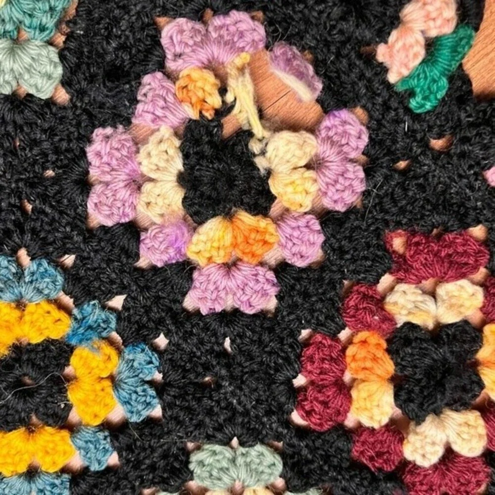 Large Granny Square Crochet Blanket